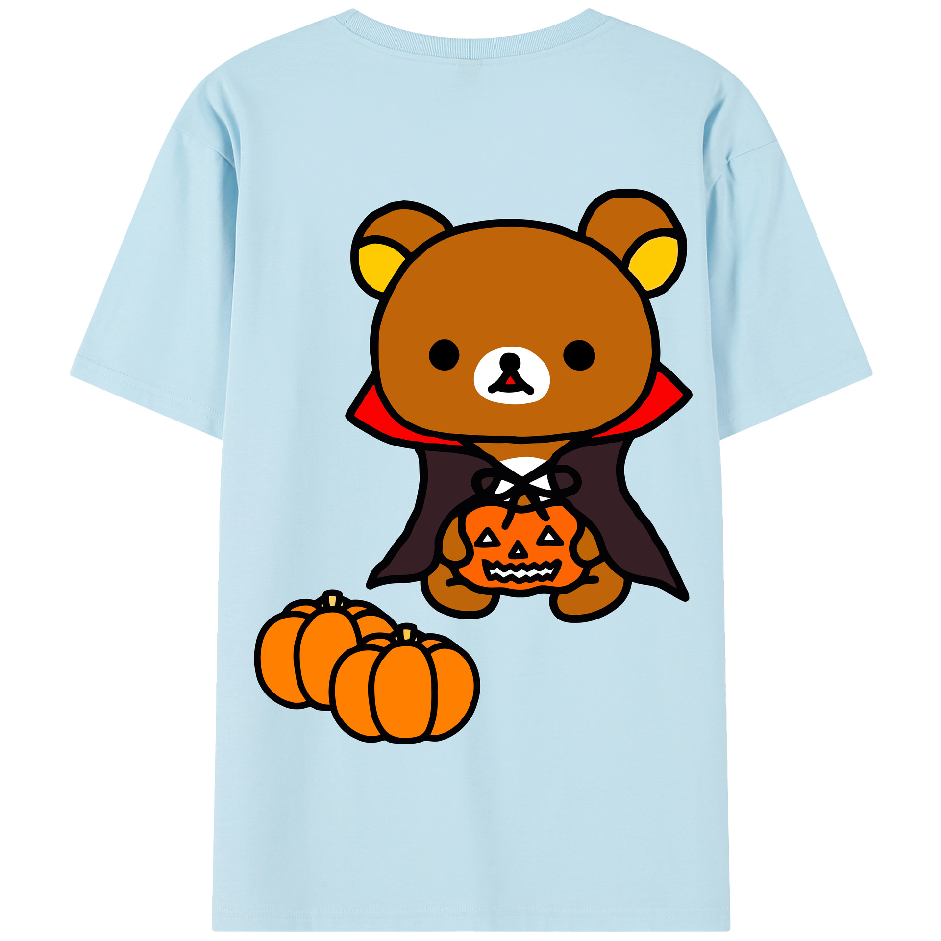 （画像用） リラックマ リラックマ キイロイトリ Rilakkuma Korilakkuma Kiiroitori 綿100％半袖Tシャツ（背面プリント）